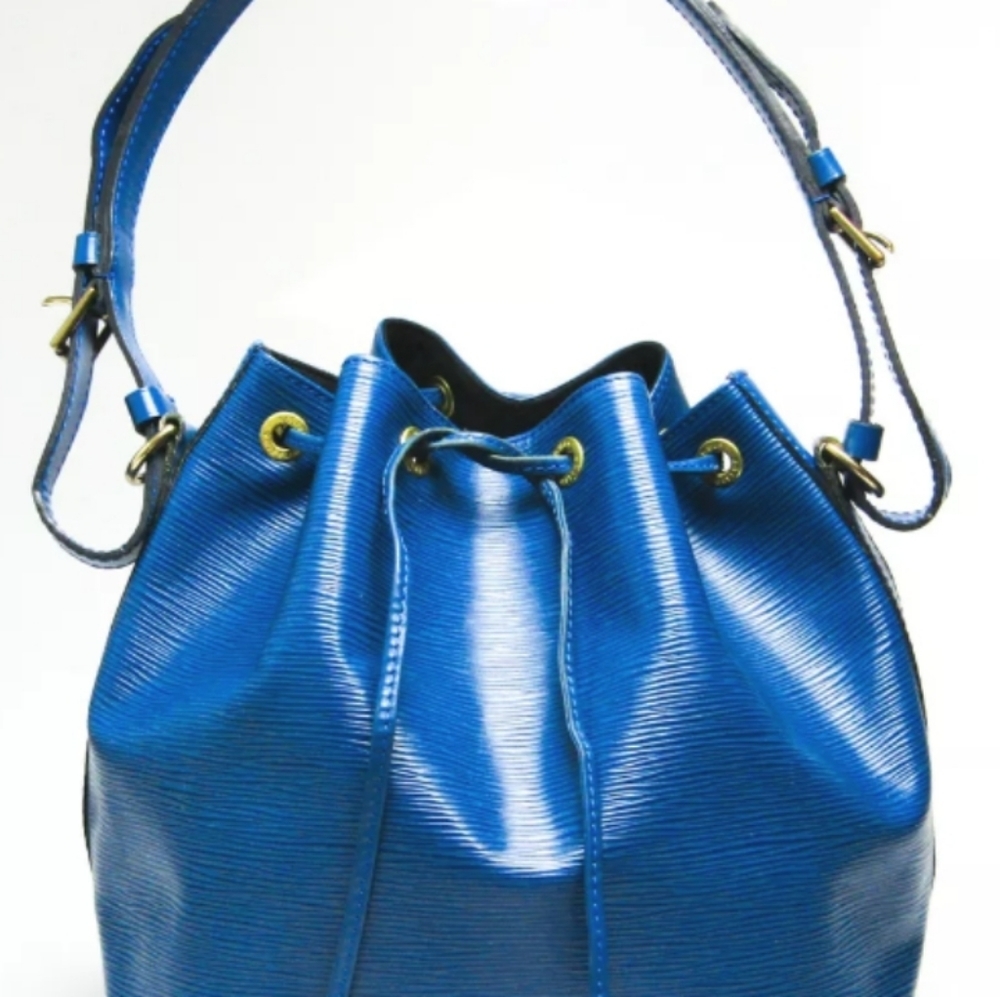 💋HP💋Authentic Louis Vuitton Epi Petit Noe Large Blue Gold